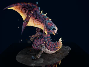 Magma Dragon 3D 3D Model