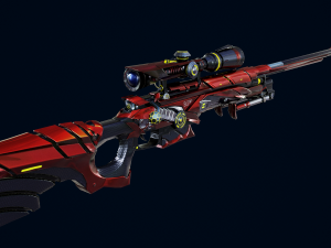 3D Red AWM Low-poly 3D Model