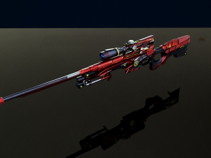 3D Red AWM Low-poly 3D Model