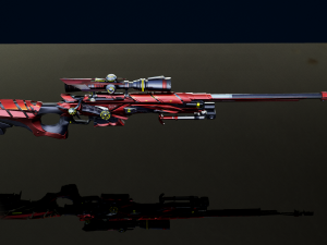 3D Red AWM Low-poly 3D Model