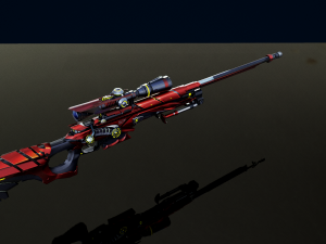 3D Red AWM Low-poly 3D Model
