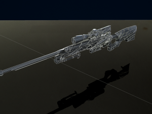 3D Red AWM Low-poly 3D Model