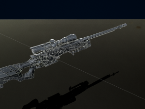 3D Red AWM Low-poly 3D Model