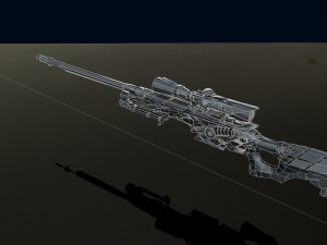 3D Red AWM Low-poly 3D Model
