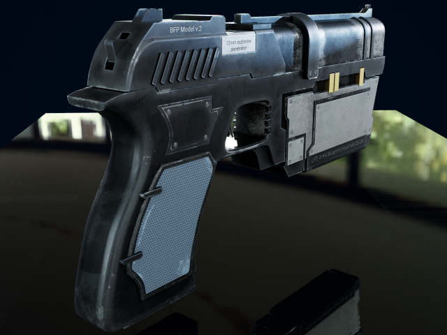 Pistol 3D 3D Model .c4d .max .obj .3ds .fbx .stl .blend 