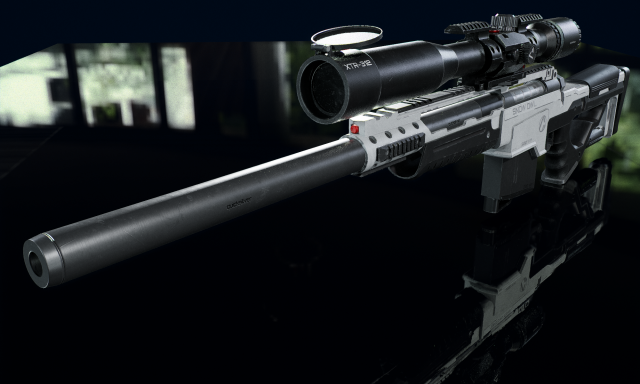 3D Sniper Rifle model Modello 3D .c4d .max .obj .3ds .fbx .stl .blend 