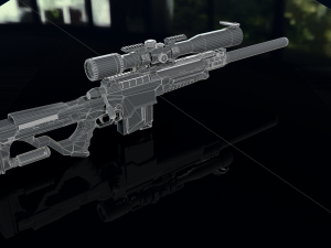 3D Sniper Rifle model Modello 3D