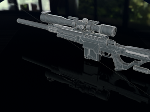 3D Sniper Rifle model Modello 3D