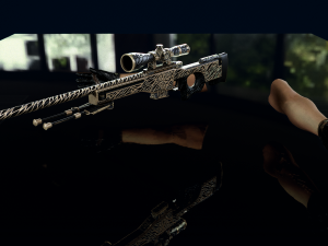 AWP Sliver Pistol with Arms 3D 3D Model