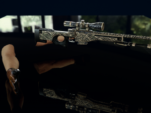 AWP Sliver Pistol with Arms 3D 3D Model