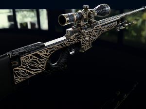 AWP Sliver Pistol with Arms 3D 3D Model