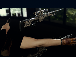 AWP Sliver Pistol with Arms 3D 3D Model
