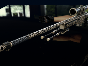 AWP Sliver Pistol with Arms 3D 3D Model