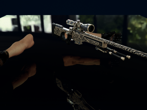 AWP Sliver Pistol with Arms 3D 3D Model