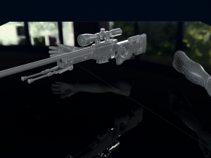 AWP Sliver Pistol with Arms 3D 3D Model