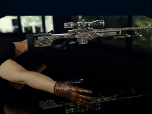 AWP Sliver Pistol with Arms 3D 3D Model