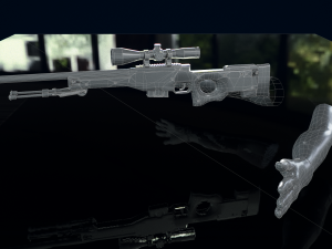AWP Sliver Pistol with Arms 3D 3D Model