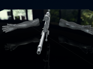 AWP Sliver Pistol with Arms 3D 3D Model