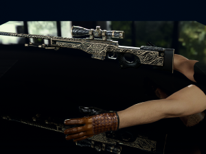 AWP Sliver Pistol with Arms 3D 3D Model