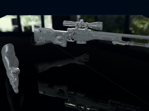 AWP Sliver Pistol with Arms 3D 3D Model