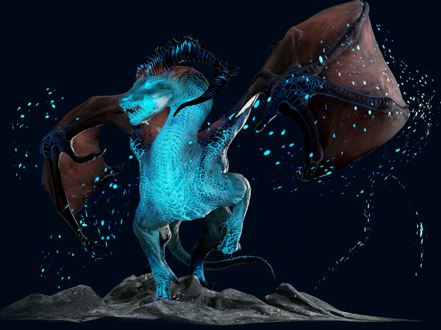 Mountain Spirit Dragon model 3D Model .c4d .max .obj .3ds .fbx .stl .blend 