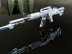3D Super Submachine M4A1 model Modelo 3D