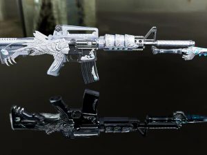 3D Super Submachine M4A1 model 3D Model