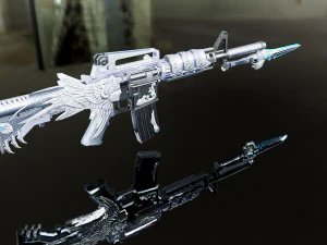 3D Super Submachine M4A1 model 3D Model