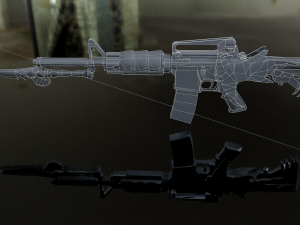 3D Super Submachine M4A1 model Modelo 3D