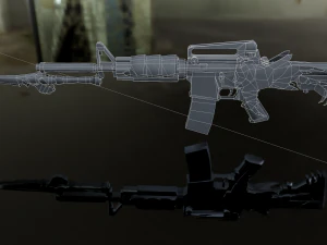 3D Super Submachine M4A1 model 3D Model