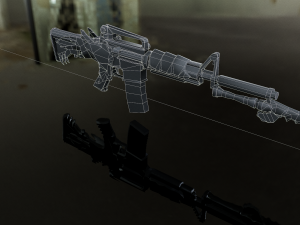 3D Super Submachine M4A1 model Modelo 3D