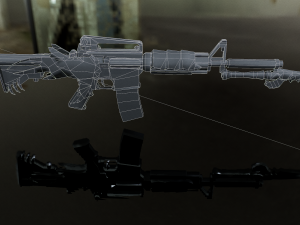 3D Super Submachine M4A1 model Modelo 3D