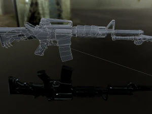 3D Super Submachine M4A1 model 3D Model