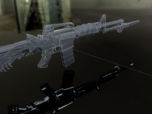 3D Super Submachine M4A1 model Modelo 3D