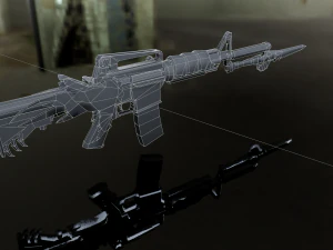3D Super Submachine M4A1 model 3D Model