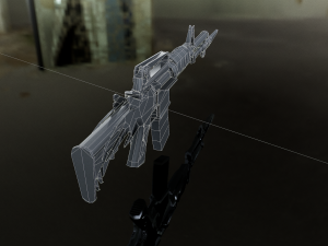 3D Super Submachine M4A1 model Modelo 3D