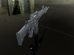 3D Super Submachine M4A1 model 3D Model