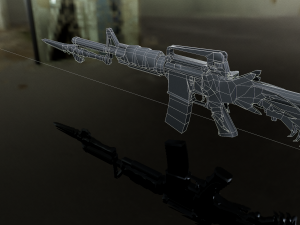 3D Super Submachine M4A1 model Modelo 3D