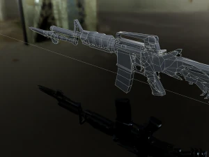 3D Super Submachine M4A1 model 3D Model