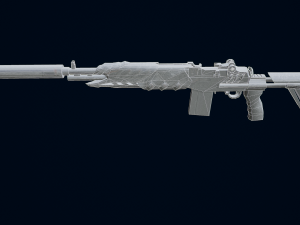 3D Submachine M14EBR 3D Model