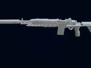 3D Submachine M14EBR 3D Model