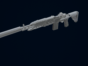 3D Submachine M14EBR 3D Model
