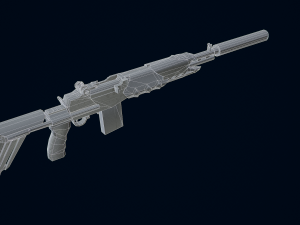 3D Submachine M14EBR 3D Model