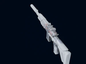 3D Submachine M14EBR 3D Model