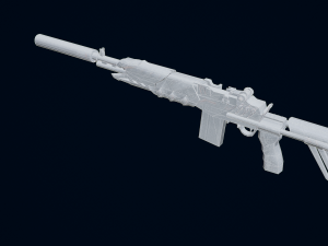 3D Submachine M14EBR 3D Model