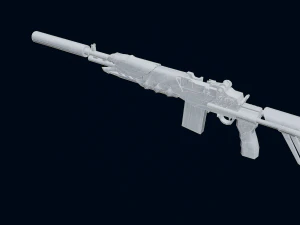 3D Submachine M14EBR 3D Model