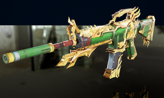 3D Pistol China Dragon Modello 3D .c4d .max .obj .3ds .fbx .stl .blend 