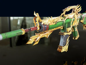 3D Пистолет Китайский Дракон 3D Модель