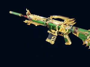 3D Pistol China Dragon 3D Model