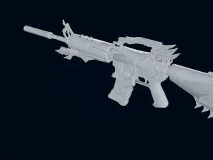 3D Pistol China Dragon 3D Model